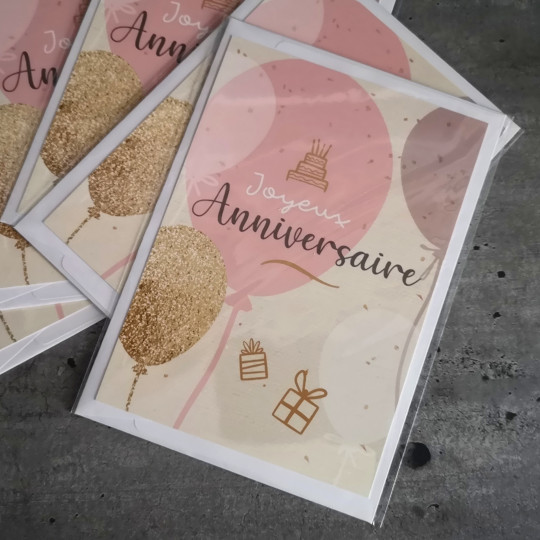 Carte Anniversaire - Joyeux Anniversaire - Modèle 3