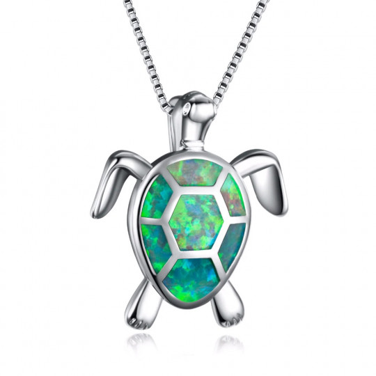 Collier Opale Tortue Argent 925 - Collier pendentif tortue