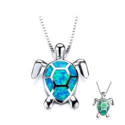 Collier Opale Tortue Argent...