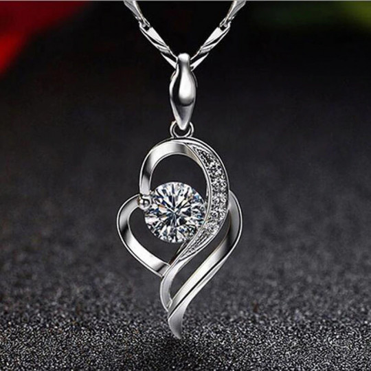 Collier Twist coeur en argent plaqué 925 - collier amour