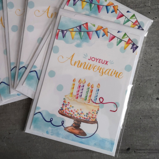 Carte Anniversaire - Joyeux Anniversaire - Modèle 1