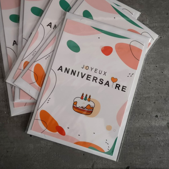 Carte Anniversaire - Joyeux Anniversaire - Modèle 2